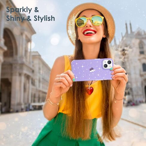 Hython Case for iPhone 14 Case Glitter, Cute Sparkly Clear Glitter Shiny Bling Sparkle Cover, Anti-Scratch Soft TPU Thin Slim Fit Shockproof Protective Phone Cases for Women Girls, Clear Glitter in Saudi Arabia