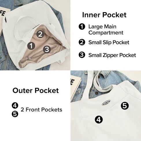 Nylon Tote Bag Women Ladies Casual Shoulder Bag Large Top Handle Handbag for Work Shopping College Travel in Kuwait