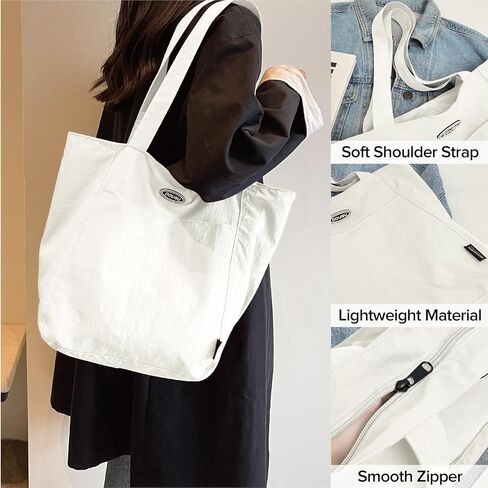 Nylon Tote Bag Women Ladies Casual Shoulder Bag Large Top Handle Handbag for Work Shopping College Travel in Kuwait