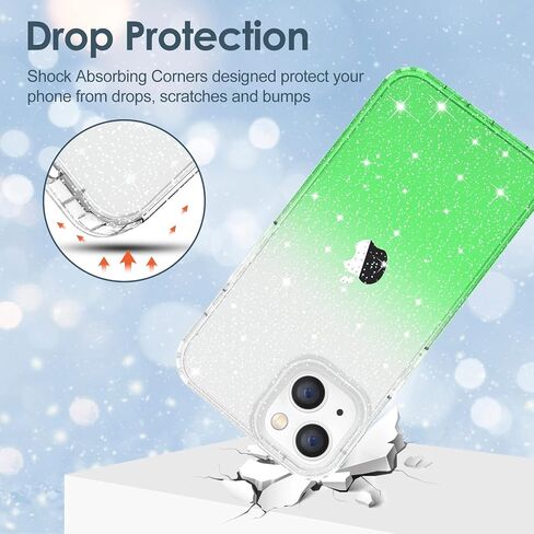 Hython Case for iPhone 14 Case Glitter, Cute Sparkly Clear Glitter Shiny Bling Sparkle Cover, Anti-Scratch Soft TPU Thin Slim Fit Shockproof Protective Phone Cases for Women Girls, Clear Glitter in Kuwait