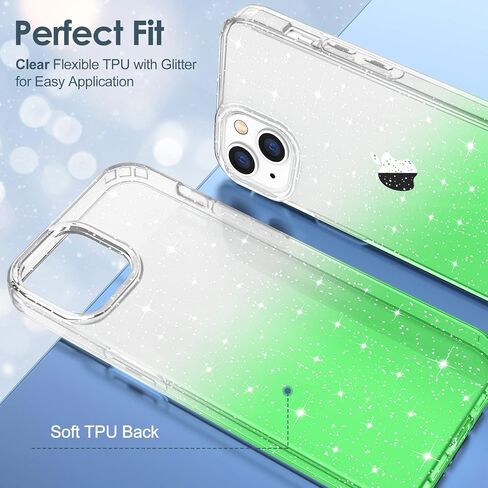 Hython Case for iPhone 14 Case Glitter, Cute Sparkly Clear Glitter Shiny Bling Sparkle Cover, Anti-Scratch Soft TPU Thin Slim Fit Shockproof Protective Phone Cases for Women Girls, Clear Glitter in Kuwait