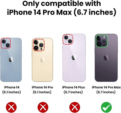 حافظة VEGO لهاتف iPhone 14 Pro Max، حافظة iPhone 14 ProMax بمسند مع غطاء كاميرا منزلق مدمج بحامل حلقي يدور 360 درجة، حافظة هاتف مغناطيسية مقاومة للصدمات لهاتف iPhone 14 Pro Max 6.7 بوصة 2022 - أسود in Kuwait