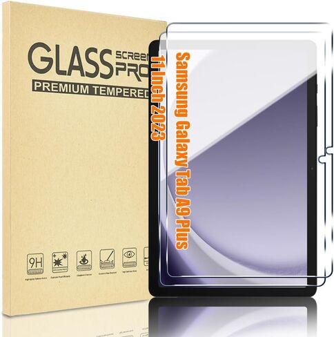 【عبوتان】 واقي شاشة لجهاز Samsung Galaxy Tab A9 Plus 5G Tablet 11 بوصة 2023 (SM - X210 / X216 / X218) مع طبقة من الزجاج المقوى سهلة التركيب وخالية من الفقاعات 9H in Kuwait