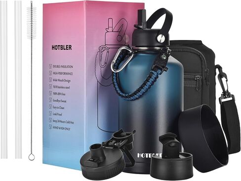 32oz Water Bottle with Paracord Handle & Carrier Bag &Silicone Boot, Double Wall Vacuum Stainless Steel Insulated Jug with Sleeve,Straw Spout Flip Lids, Large Sports Flask Keep Cold & Hot in Saudi Arabia
