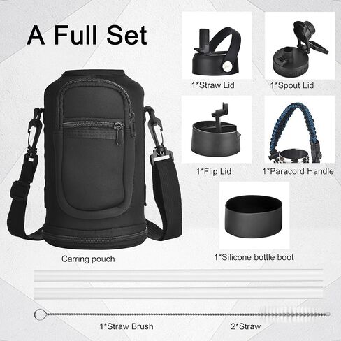 32oz Water Bottle with Paracord Handle & Carrier Bag &Silicone Boot, Double Wall Vacuum Stainless Steel Insulated Jug with Sleeve,Straw Spout Flip Lids, Large Sports Flask Keep Cold & Hot in Saudi Arabia