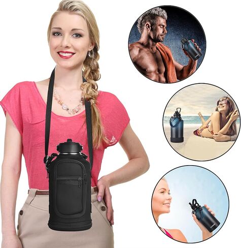 32oz Water Bottle with Paracord Handle & Carrier Bag &Silicone Boot, Double Wall Vacuum Stainless Steel Insulated Jug with Sleeve,Straw Spout Flip Lids, Large Sports Flask Keep Cold & Hot in Saudi Arabia