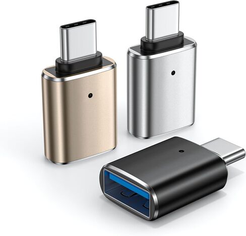 حزمة محول HianDier USB إلى USB C مكونة من 3 محولات USB C إلى USB من الألومنيوم للشحن ومزامنة البيانات من النوع C إلى USB لأجهزة iPhone 15 Pro Max Plus، وMacBook Pro Air، وSamsung Galaxy، وiPad-أسود/فضي/ذهبي in Saudi Arabia