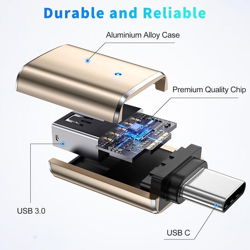 حزمة محول HianDier USB إلى USB C مكونة من 3 محولات USB C إلى USB من الألومنيوم للشحن ومزامنة البيانات من النوع C إلى USB لأجهزة iPhone 15 Pro Max Plus، وMacBook Pro Air، وSamsung Galaxy، وiPad-أسود/فضي/ذهبي in Saudi Arabia