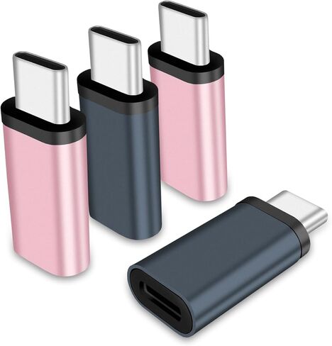 لمحول Lightning أنثى إلى USB C ذكر - 4 حزم 3.0 موصل شاحن USB من النوع C متوافق مع iPhone 15/15 Pro/15 Pro Max/15 Plus iPad Air Google Pixel شحن نقل البيانات in Kuwait