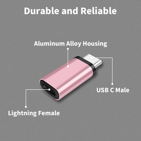 لمحول Lightning أنثى إلى USB C ذكر - 4 حزم 3.0 موصل شاحن USB من النوع C متوافق مع iPhone 15/15 Pro/15 Pro Max/15 Plus iPad Air Google Pixel شحن نقل البيانات in Kuwait