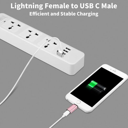 لمحول Lightning أنثى إلى USB C ذكر - 4 حزم 3.0 موصل شاحن USB من النوع C متوافق مع iPhone 15/15 Pro/15 Pro Max/15 Plus iPad Air Google Pixel شحن نقل البيانات in Kuwait