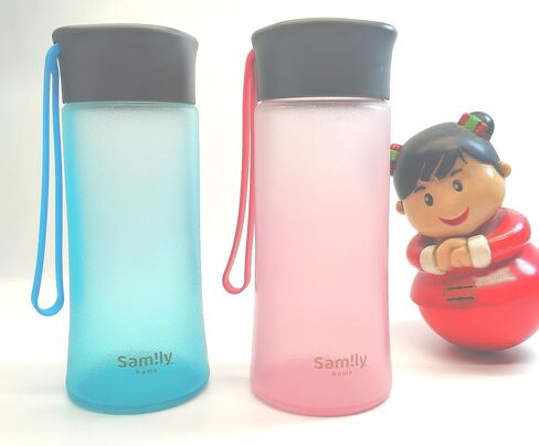 8oz/230ml Silicone Coated Small Glass Water Bottle with White Cap,Pretty and Cute(Blue Bottle) in Saudi Arabia