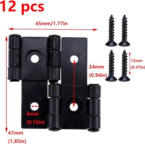 Antrader 2-Inch Retro Style Folding Double Acting Screen Hinge Black Tone Pack of 12 in Saudi Arabia