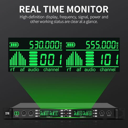 XTUGA MK-230 4 قنوات تنوع حقيقي UHF نظام ميكروفون لاسلكي ميكروفون لاسلكي مع 4 ميكروفون محمول باليد بناء معدني تردد قابل للتعديل مسافة طويلة 328 قدم للمناسبات الخارجية لحفلات الكنيسة in Kuwait