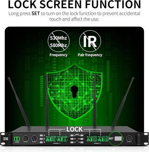 XTUGA MK-230 4 قنوات تنوع حقيقي UHF نظام ميكروفون لاسلكي ميكروفون لاسلكي مع 4 ميكروفون محمول باليد بناء معدني تردد قابل للتعديل مسافة طويلة 328 قدم للمناسبات الخارجية لحفلات الكنيسة in Kuwait