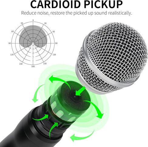 XTUGA MK-230 4 قنوات تنوع حقيقي UHF نظام ميكروفون لاسلكي ميكروفون لاسلكي مع 4 ميكروفون محمول باليد بناء معدني تردد قابل للتعديل مسافة طويلة 328 قدم للمناسبات الخارجية لحفلات الكنيسة in Kuwait