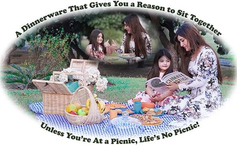 Wheat Straw Dinnerware Sets For 4 - Camping Plates Cups And Bowls Set - Dishwasher Microwave Safe Dishes - Alternate To Plastic Dinnerware Set - Wheat Straw Plates And Bowls Sets - RV Dishes in Kuwait
