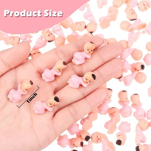 My Water Broke Baby Shower Game with 100 Tiny Plastic Babies 3 Ice Cube Trays Baby Ice Game Mini Plastic Babies for Ice Cube Party Cake Decor Baby Shower Games (Pink) in Saudi Arabia