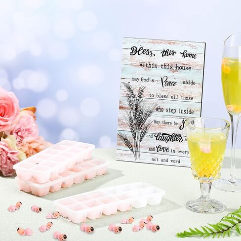 My Water Broke Baby Shower Game with 100 Tiny Plastic Babies 3 Ice Cube Trays Baby Ice Game Mini Plastic Babies for Ice Cube Party Cake Decor Baby Shower Games (Pink) in Saudi Arabia