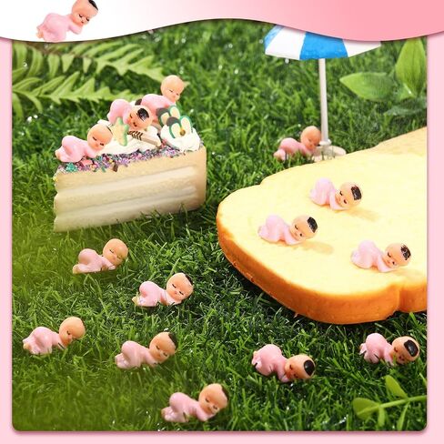 My Water Broke Baby Shower Game with 100 Tiny Plastic Babies 3 Ice Cube Trays Baby Ice Game Mini Plastic Babies for Ice Cube Party Cake Decor Baby Shower Games (Pink) in Saudi Arabia