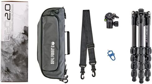 3 Legged Thing Pro Range 2.0 Leo 2.0 Kit Carbon Fibre Travel Tripod System - Adjustable Camera Tripod with 3 Detachable Legs for Monopod Conversion - Darkness Matte Black (LEOKITDARK2) in Kuwait