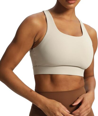 Aoxjox Women's Workout Sports Bras High Impact Fitness Backless Padded Training Gym Khloe Bra Yoga Crop Tank Top in Saudi Arabia