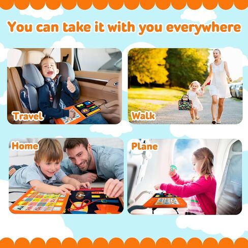 Busy Board for Toddler - Montessori Educational Toys Quiet Book - 7 in 1 Sensory Preschool Learning Activities Board - Travel Toy 2 3 4 Years Old Boys Girls Birthday Gift (Blue) in Saudi Arabia