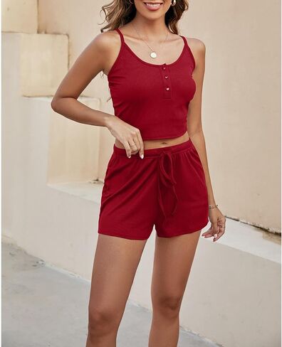 HANMAX Women's 3 Piece Outfits Matching Sets Summer Outfits Long Cardigan Knit Crop Tops and Shorts Tracksuit in Saudi Arabia