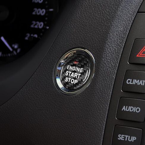 AIRSPEED Carbon Fiber Car Engine Start Button Sticker for Lexus IS250 IS200 IS300 ES350 ES330 GS350 GS300 NX300 NX200T RX350 RX300 LX RC (Red) in Saudi Arabia