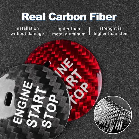 AIRSPEED Carbon Fiber Car Engine Start Button Sticker for Lexus IS250 IS200 IS300 ES350 ES330 GS350 GS300 NX300 NX200T RX350 RX300 LX RC (Red) in Saudi Arabia