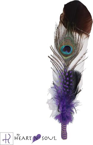 New Smudge Kit with Sage, Turkey and Peacock Feather, Unique Homecrafted Energy Cleansing Clearing Spiritual Practice House Smudging - Detailed Instructions for Beginners (Black/White) in Saudi Arabia