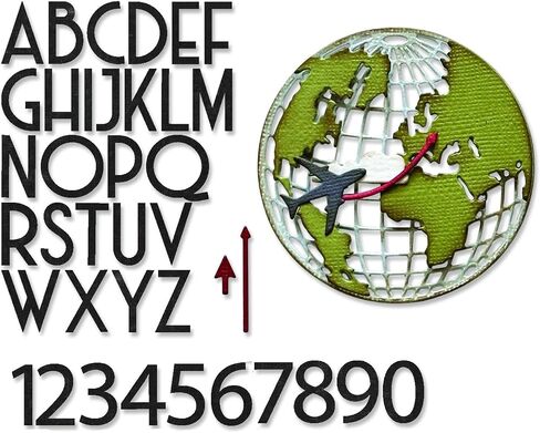 Tim Holtz Sizzix Thinlits Vault World Travel, 45 Dies, Carnora Two-Ended Die Release Gadget, 2 Item Bundle, silver in Saudi Arabia