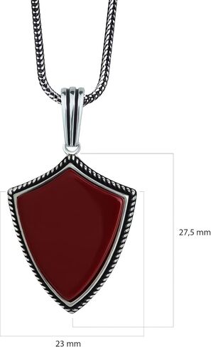 Mens Gemstone Shield Necklace, Arrowhead Gemstone Pendant, Sterling Silver Shield Necklace, Shield Pendant for Men, Birthday Gift Jewelry (White Turquoise) in Saudi Arabia