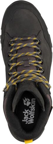 Jack Wolfskin Men's Rebellion Texapore Mid M Hiking Shoe, Phantom/Burly Yellow XT, 13 in Saudi Arabia