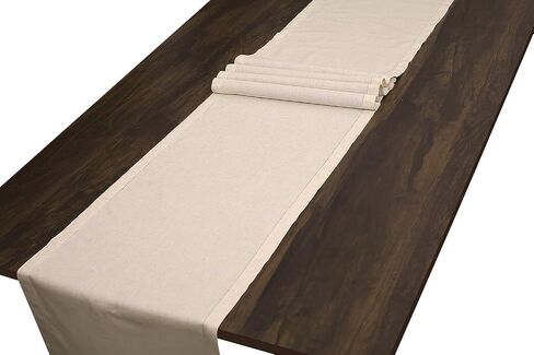 Light & Pro Table Runner 72 Inch in Pure Textured Cotton Fabric with Hemstitched,Decorative Farmhouse Table Runner,Rustic Bridal Shower Decor Table Runner,Wedding Table Runner - 16x72 Inch White in Saudi Arabia
