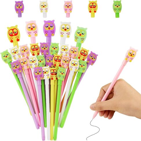 25 قطعة من أقلام البومة الكرتونية Kawaii Animal Owl Black Gel Ink Pens أقلام الجدة الممتعة للطلاب والأطفال هدايا المنزل والمدرسة واللوازم المكتبية in Saudi Arabia
