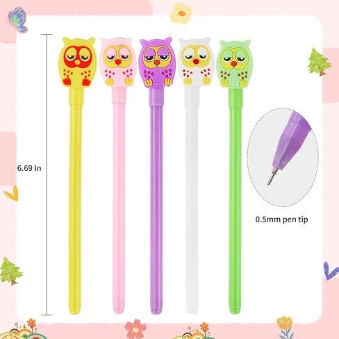 25 قطعة من أقلام البومة الكرتونية Kawaii Animal Owl Black Gel Ink Pens أقلام الجدة الممتعة للطلاب والأطفال هدايا المنزل والمدرسة واللوازم المكتبية in Saudi Arabia