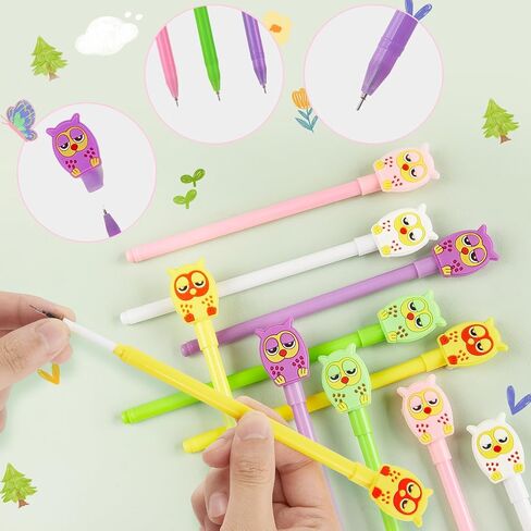 25 قطعة من أقلام البومة الكرتونية Kawaii Animal Owl Black Gel Ink Pens أقلام الجدة الممتعة للطلاب والأطفال هدايا المنزل والمدرسة واللوازم المكتبية in Saudi Arabia