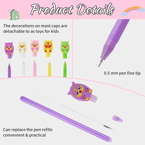 25 قطعة من أقلام البومة الكرتونية Kawaii Animal Owl Black Gel Ink Pens أقلام الجدة الممتعة للطلاب والأطفال هدايا المنزل والمدرسة واللوازم المكتبية in Saudi Arabia