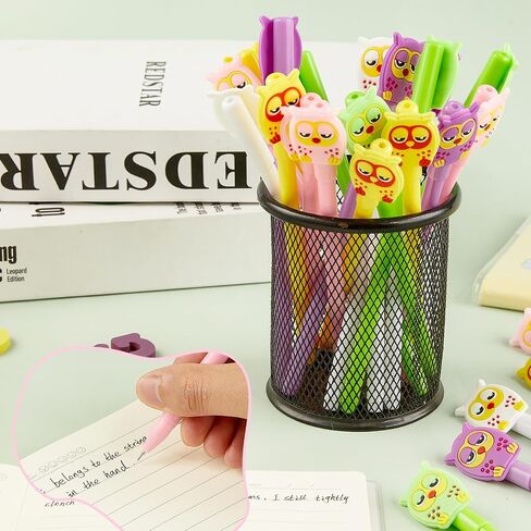 25 قطعة من أقلام البومة الكرتونية Kawaii Animal Owl Black Gel Ink Pens أقلام الجدة الممتعة للطلاب والأطفال هدايا المنزل والمدرسة واللوازم المكتبية in Saudi Arabia