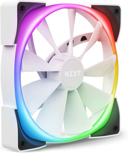 NZXT AER RGB 2-140 مم - HF-28140-B1 - تخصيصات الإضاءة المتقدمة - أطراف الجناح - محمل ديناميكي سائل - مروحة LED RGB PWM لـ NZXT RGB - فردية (وحدة التحكم في الإضاءة مطلوبة وغير متضمنة) in Kuwait