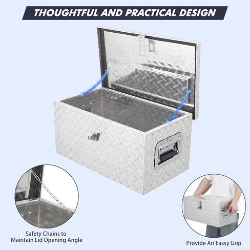 Garvee 20 Inch Aluminum Diamond Plate Tool Box With Lock and Keys, Heavy Duty Waterproof Truck Storage Organizer Chest for Pick Up Truck Bed, Rv Trailer/Van With Side Handle in Saudi Arabia