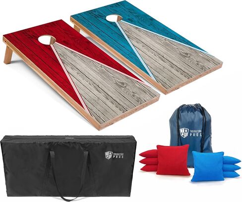 Tailgating Pros Lightweight Pyramid Design Cornhole Board Set w/Bean Bags and Carrying Case - 4'x2' Regulation Cornhole Game in Saudi Arabia