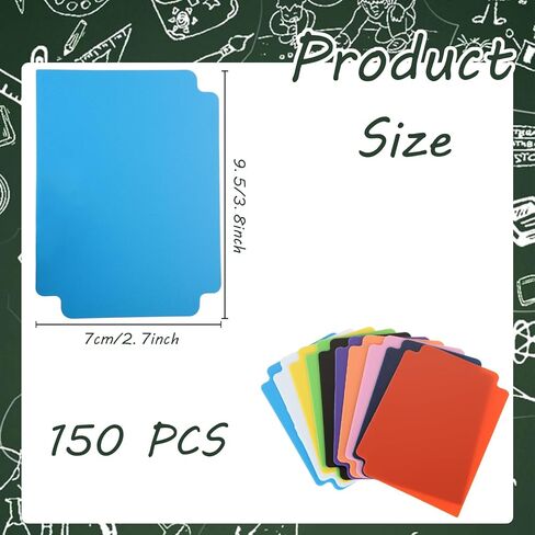 150 قطعة من فواصل بطاقات التداول، فواصل صفحات بطاقات التداول متعددة الألوان، فاصل بطاقات اللعب المتجمد مع علامات تبويب، بطاقات مقسمة بلاستيكية، فواصل بطاقات البيسبول للألعاب الرياضية، 3.8 × 2.7 بوصة in Kuwait