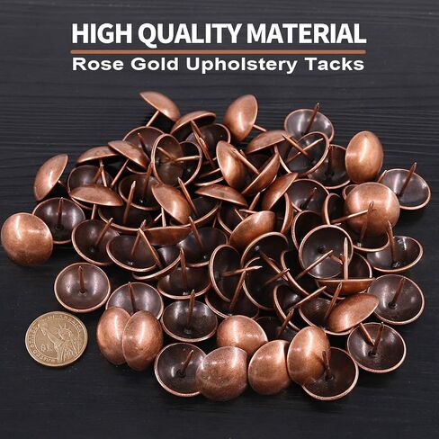 Keadic 100Pcs 1" (25mm) Antique Upholstery Tacks Furniture Nails Pins Assortment Kit for Upholstered Furniture Cork Board or DIY Projects - Red Copper in Saudi Arabia