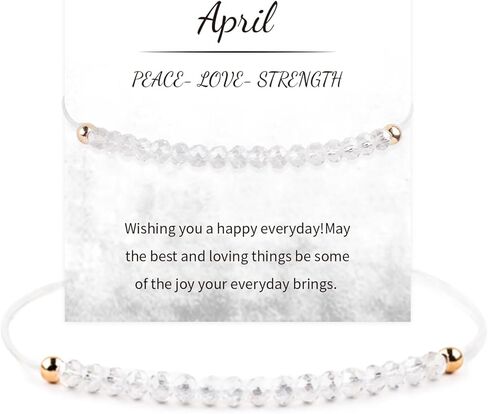 أساور جوهرة الميلاد للنساء والفتيات، سوار من الأحجار الكريمة مصنوع يدويًا، هدايا عيد ميلاد هدايا مجوهرات جوهرة الميلاد لأمها وزوجته سوار كريستال من حجر الميلاد (نكة-يونيو) in Kuwait