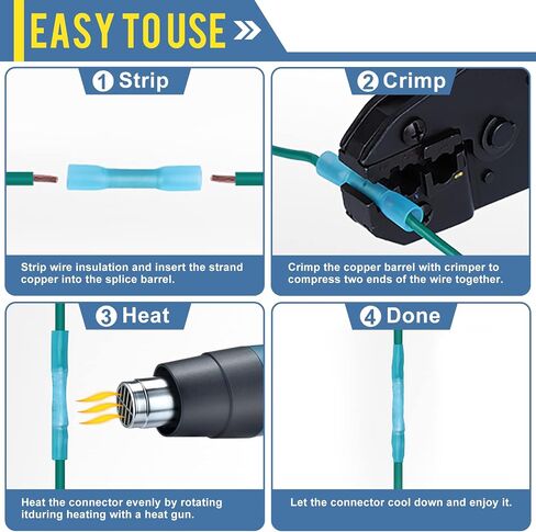 350PCS Solder Seal Wire Connectors Heat Shrink Wire Connectors Waterproof Insulated Electrical Terminals Kit Insulated Automotive Marine Electrical Wire Terminals in Saudi Arabia