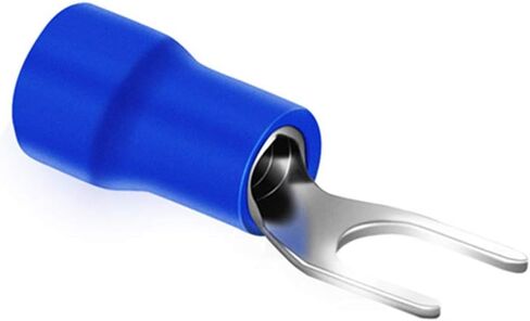 100Pcs SV1.25-3 Insulated Fork Spade Wire Connector Electrical Crimp Terminal 22-16AWG U-Type (Black) in Saudi Arabia