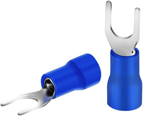 100Pcs SV1.25-3 Insulated Fork Spade Wire Connector Electrical Crimp Terminal 22-16AWG U-Type (Black) in Saudi Arabia