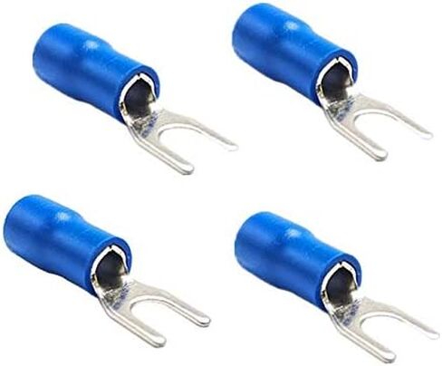 100Pcs SV1.25-3 Insulated Fork Spade Wire Connector Electrical Crimp Terminal 22-16AWG U-Type (Black) in Saudi Arabia